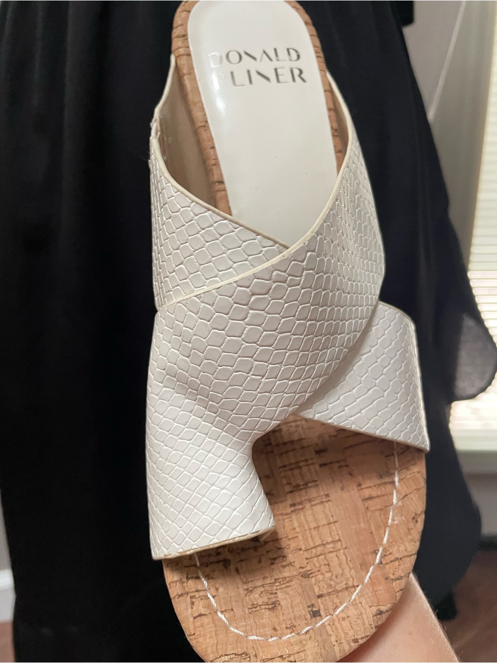 Donald J. Pliner White Cork Slide Sandals - Picture 2 of 9